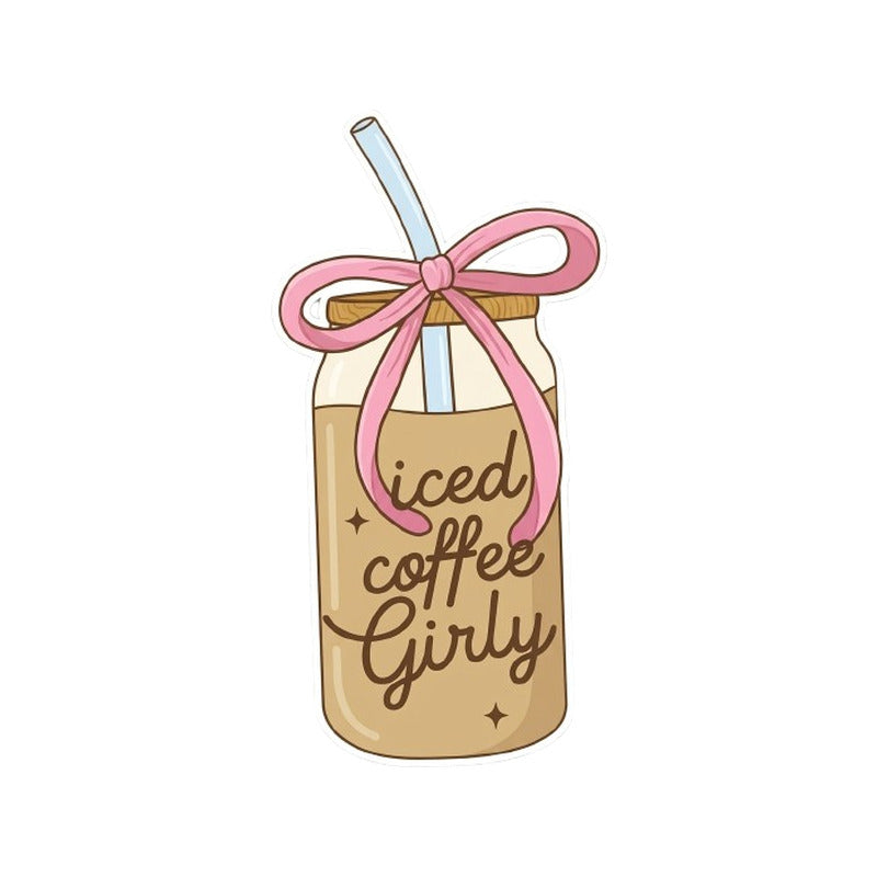 Premium Metall Sticker – Iced coffee girly