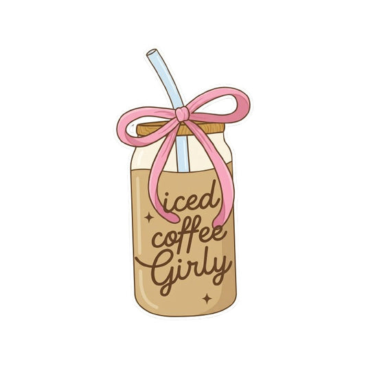 Premium Metall Sticker – Iced coffee girly