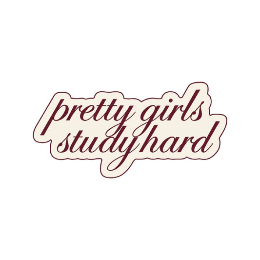 Premium Metall Sticker – pretty girls study hard